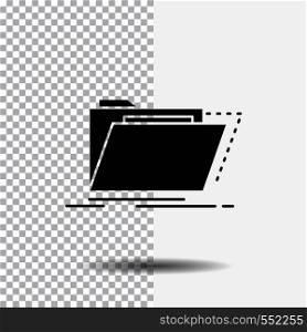 Archive, catalog, directory, files, folder Glyph Icon on Transparent Background. Black Icon. Vector EPS10 Abstract Template background
