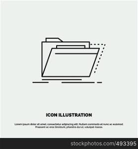 Archive, catalog, directory, files, folder Icon. Line vector gray symbol for UI and UX, website or mobile application. Vector EPS10 Abstract Template background
