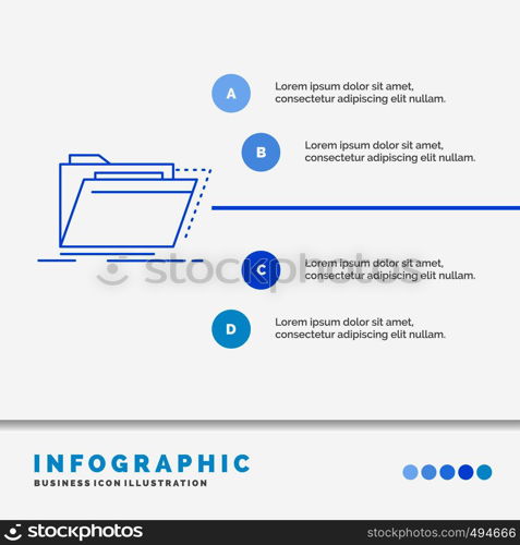 Archive, catalog, directory, files, folder Infographics Template for Website and Presentation. Line Blue icon infographic style vector illustration. Vector EPS10 Abstract Template background