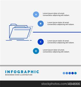 Archive, catalog, directory, files, folder Infographics Template for Website and Presentation. Line Blue icon infographic style vector illustration. Vector EPS10 Abstract Template background