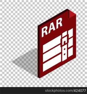 Archive RAR isometric icon 3d on a transparent background vector illustration. ArchiveRAR isometric icon