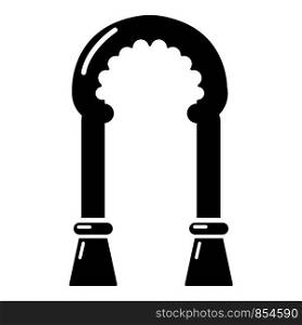 Archway decor icon. Simple illustration of archway decor vector icon for web. Archway decor icon, simple black style