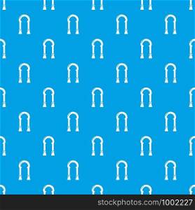 Archway decor pattern vector seamless blue repeat for any use. Archway decor pattern vector seamless blue