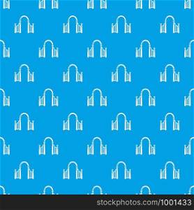 Archway metal pattern vector seamless blue repeat for any use. Archway metal pattern vector seamless blue