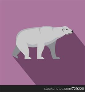 Arctic bear icon. Flat illustration of arctic bear vector icon for web design. Arctic bear icon, flat style