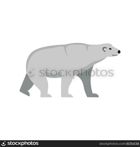Arctic bear icon. Flat illustration of arctic bear vector icon for web isolated on white. Arctic bear icon, flat style