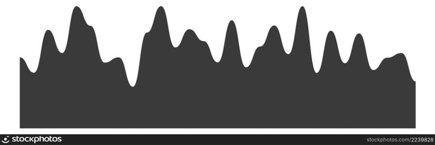 Area chart icon. Black volume level graph isolated on white background. Area chart icon. Black volume level graph