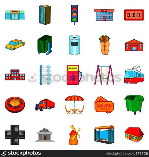 Area icons set. Cartoon set of 25 area vector icons for web isolated on white background. Area icons set, cartoon style