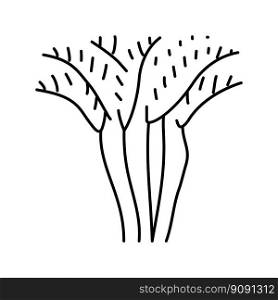 areca palm tree line icon vector. areca palm tree sign. isolated contour symbol black illustration. areca palm tree line icon vector illustration