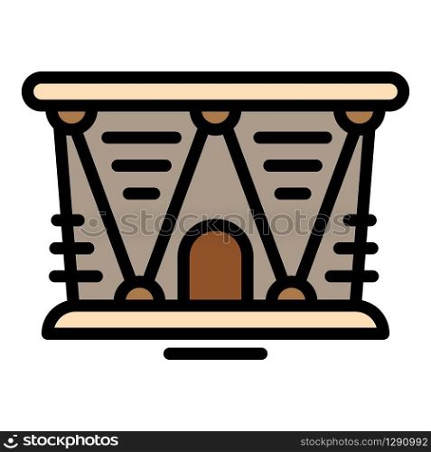 Arena building icon. Outline arena building vector icon for web design isolated on white background. Arena building icon, outline style