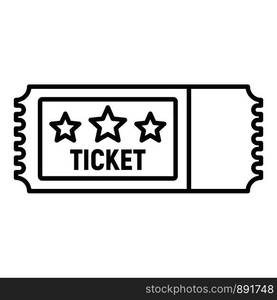 Arena ticket icon. Outline arena ticket vector icon for web design isolated on white background. Arena ticket icon, outline style