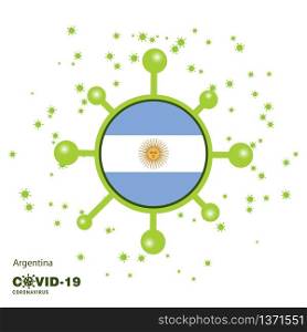 Argentina Coronavius Flag Awareness Background. Stay home, Stay Healthy. Take care of your own health. Pray for Country