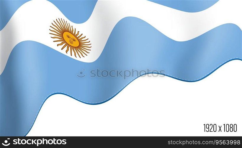 Argentina country flag realistic independence day background. Argentina commonwealth banner in motion waving, fluttering in wind. Festive patriotic HD format template for independence day