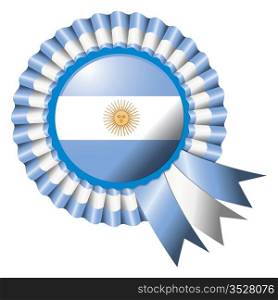 Argentina detailed silk rosette flag, eps10 vector illustration