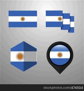Argentina flag design set vector