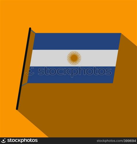 Argentina flag icon. Flat illustration of Argentina flag vector icon for web isolated on yellow background. Argentina flag icon, flat style