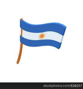Argentina flag icon in cartoon style on a white background. Argentina flag icon, cartoon style