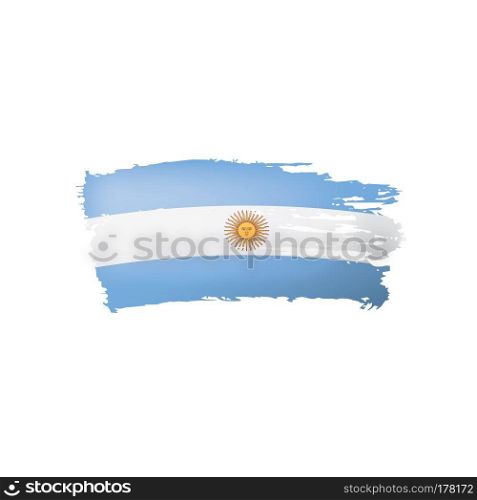 Argentina flag, vector illustration on a white background.. Argentina flag, vector illustration on a white background