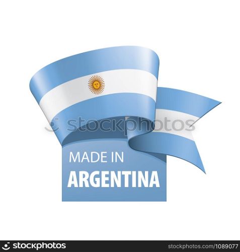 Argentina national flag, vector illustration on a white background. Argentina flag, vector illustration on a white background