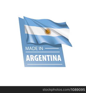 Argentina national flag, vector illustration on a white background. Argentina flag, vector illustration on a white background