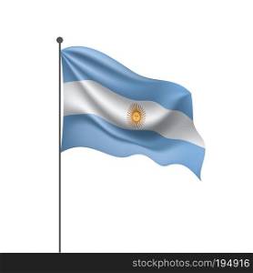 Argentina national flag, vector illustration on a white background. Argentina flag, vector illustration on a white background