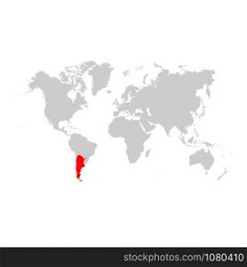 Argentina on world map