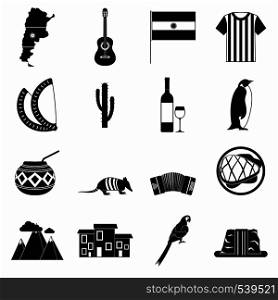 Argentina set icons in simple style for any design. Argentina set icons