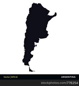 Argentina - South America Countries Map Icon Vector Logo Template Illustration Design. Vector EPS 10.