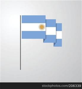 Argentina waving Flag creative background