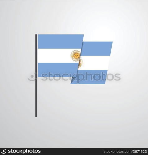 Argentina waving Flag design vector