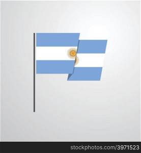 Argentina waving Flag design vector