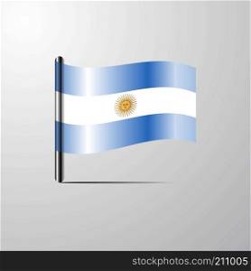 Argentina waving Shiny Flag design vector