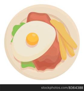 Argentinian egg food icon cartoon vector. South america. Culture landmark. Argentinian egg food icon cartoon vector. South america