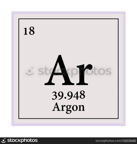 Argon Periodic Table of the Elements Vector illustration eps 10.. Argon Periodic Table of the Elements Vector illustration eps 10