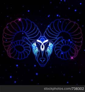 Aries zodiac sign, horoscope symbol, vector illustration