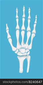 Arm, hand icon of radiography and x-ray concept vector. Phalanges of hand. Bones trauma, pain, osteoporosis illustration.. Arm, hand icon of radiography and x-ray concept vector. Phalanges of hand.