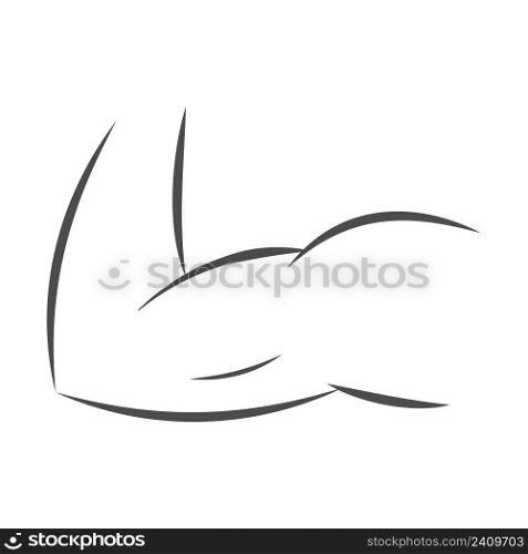 Arm line icon, arm muscle outlines, biceps triceps athletic structure bodybuilding