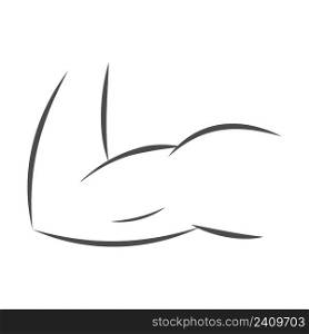 Arm line icon, arm muscle outlines, biceps triceps athletic structure bodybuilding