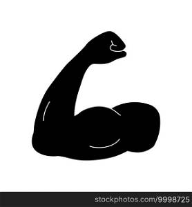 Arm muscle line icon, strenght vector symbol. Arm muscle line icon, strenght symbol for your design