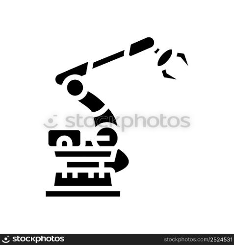 arm robot industry glyph icon vector. arm robot industry sign. isolated contour symbol black illustration. arm robot industry glyph icon vector illustration