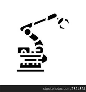 arm robot industry glyph icon vector. arm robot industry sign. isolated contour symbol black illustration. arm robot industry glyph icon vector illustration