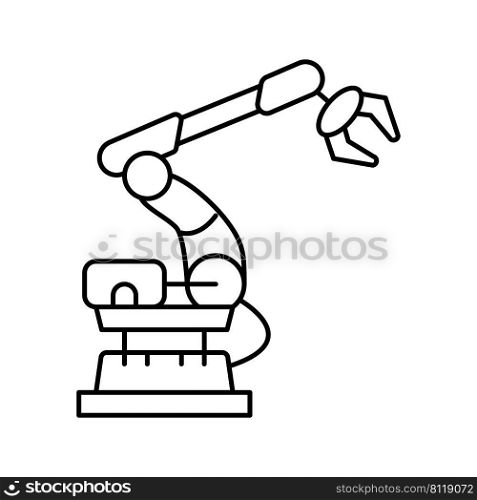 arm robot industry line icon vector. arm robot industry sign. isolated contour symbol black illustration. arm robot industry line icon vector illustration