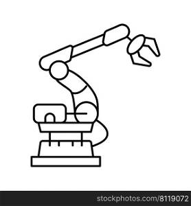 arm robot industry line icon vector. arm robot industry sign. isolated contour symbol black illustration. arm robot industry line icon vector illustration