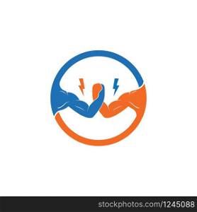 arm wrestling vecor icon illustration design template