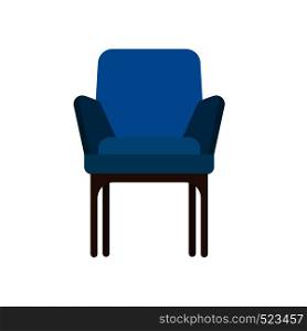 Armchair decoration comfort wooden business stylish vector icon. Relax elegant room interior front view trendy furniture