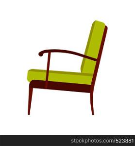 Armchair decoration comfort wooden business stylish vector icon. Relax elegant room interior side view trendy furniture
