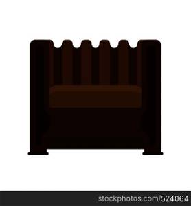 Armchair front view vector illustration interior furniture. Isolated rliving room cartoon icon. Flat indoor simple sit