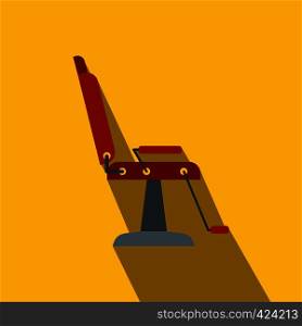 Armchair hairdresser flat icon with shadow on the background. Armchair hairdresser flat icon