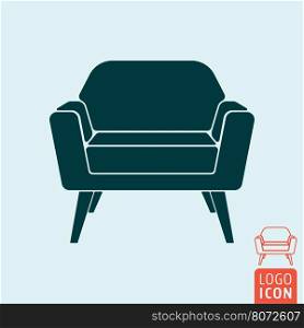 Armchair icon. Lounge area or waiting room symbol. Vector illustration. Armchair icon isolated