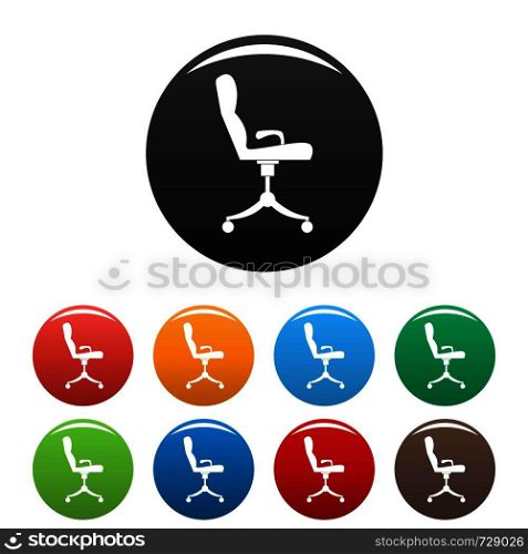 Armchair icon. Simple illustration of armchair vector icons set color isolated on white. Armchair icons set color vector